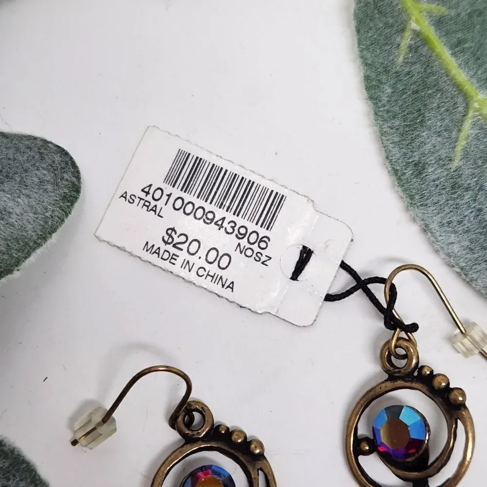 ‎CHICO'S Dangle Rhinestone Mirror Ball Earrings NWT
